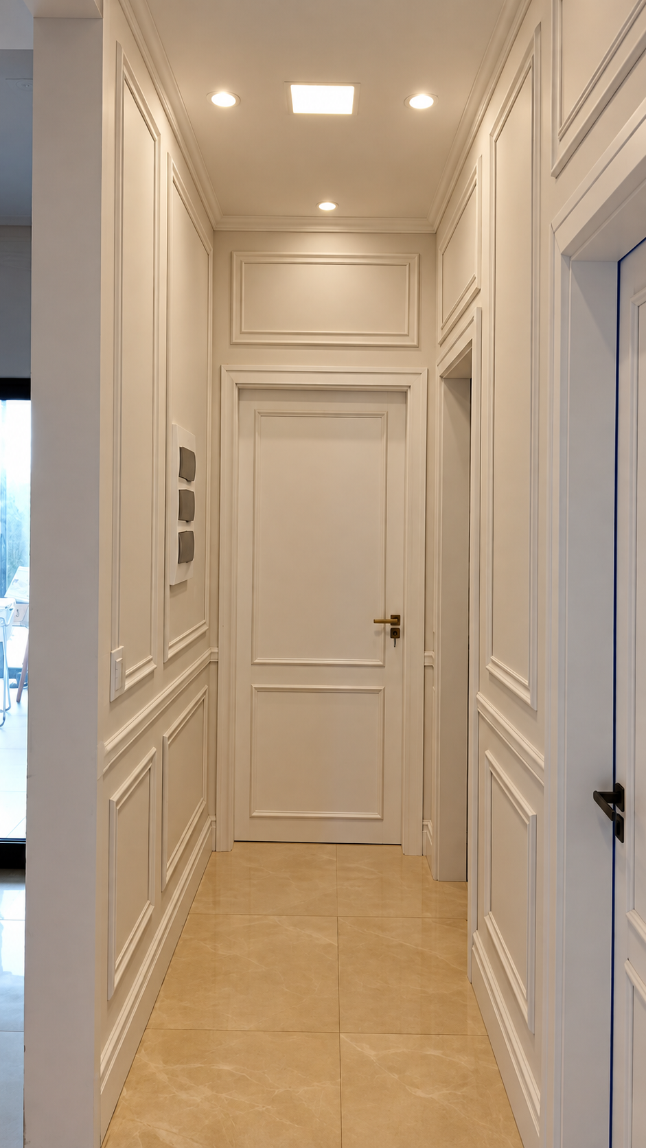 Corredor com boiseries da Casa Firenze